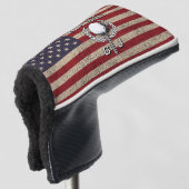 Amerikaanse Vlag Golf Monogram Ontwerp Golfheadcover (3/4 voorkant)