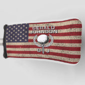 Amerikaanse Vlag Golf Monogram Ontwerp Golfheadcover (Voorkant)