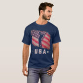 Amerikaanse vlag Golf Team Stars en Stripes T-shirt (Voorkant volledig)
