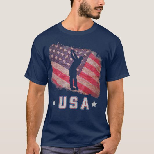 Amerikaanse vlag Golf Team Stars en Stripes T-shirt (Voorkant)