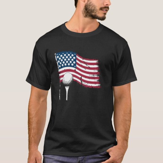 Amerikaanse Vlag Golf Tshirt Mannen Vrouwen Golfcl (Voorkant)