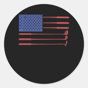 Amerikaanse vlag Golf USA Patriotic Golfing Ronde Sticker
