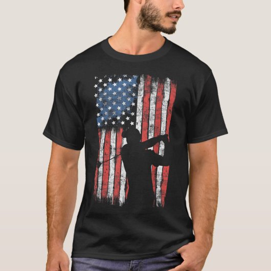 Amerikaanse vlag Golf Verenigde Staten op 4 juli M T-shirt (Voorkant)