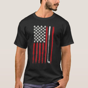 Amerikaanse vlag golfclubs en golfballen Golfi T-shirt
