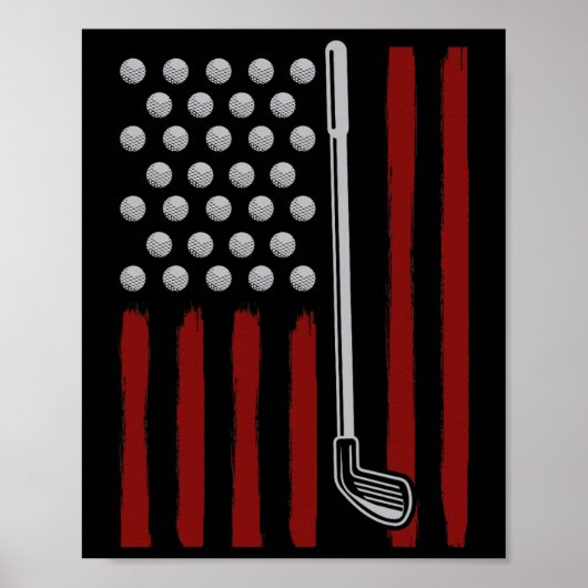 Amerikaanse Vlag Golfer 4 juli Mannen Golf Amerika Poster (Voorkant)