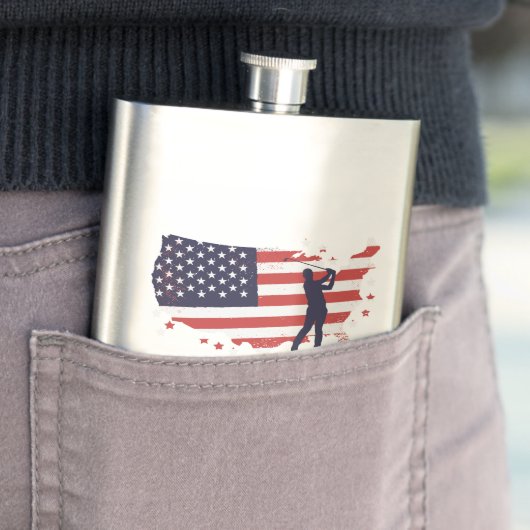 Amerikaanse vlag Golfer Flacon (Voorbeeld)