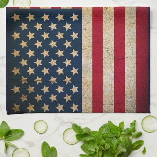 Amerikaanse vlag Golfhanddoek Theedoek (Gevouwen)