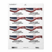 Amerikaanse Vlag Golvend Bedrijfsnaam Etiket (Full Sheet)