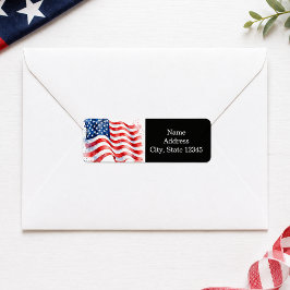 Amerikaanse Vlag Golvend USA Patriottisch Etiket