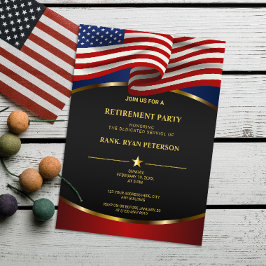 Amerikaanse vlag | Goudcurve lijnen | Luxe zwart Kaart