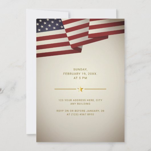  Amerikaanse vlag | Gouden Laurel Leaf | Weddensch Kaart (Achterkant)