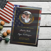 Amerikaanse vlag | Goudlazen bladeren | Luxury Wed Kaart