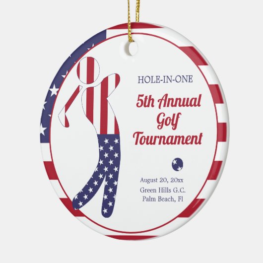 Amerikaanse vlag | Goudprijs voor het toernooi van Keramisch Ornament (Links)