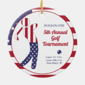 Amerikaanse vlag | Goudprijs voor het toernooi van Keramisch Ornament (Achterkant)