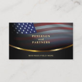 Amerikaanse vlag | gradatie concaaf goud | Black Visitekaartje (Voorkant)
