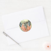 Amerikaanse vlag graf Burgeroorlog Parade Ronde Sticker (Envelop)