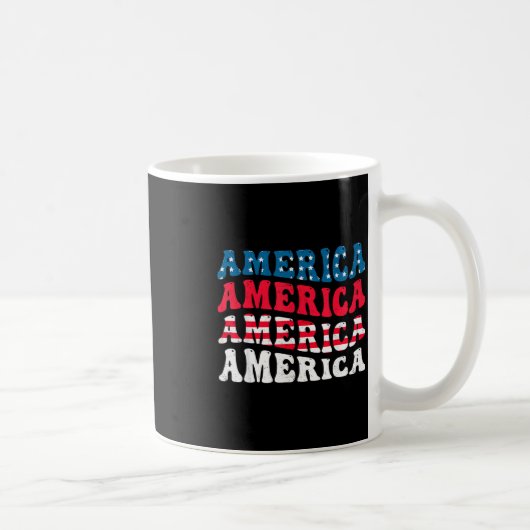 Amerikaanse vlag grafisch grappig 4 juli koffiemok (Rechts)