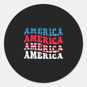 Amerikaanse vlag grafisch grappig 4 juli ronde sticker