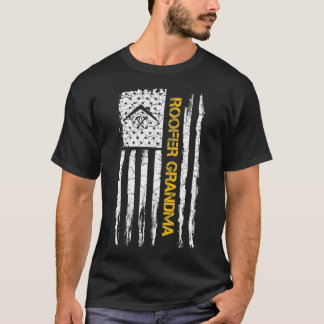  Amerikaanse vlag Grandma Roofing Silhouette T-shirt