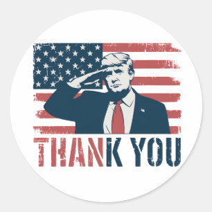  Amerikaanse vlag Grappig Trump Dank u Ronde Sticker