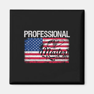 Amerikaanse Vlag Grappige Vissen Retro Professione Magneet