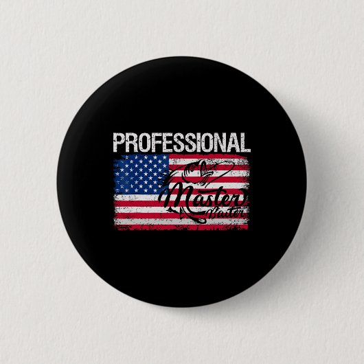 Amerikaanse Vlag Grappige Vissen Retro Professione Ronde Button 5,7 Cm (Voorkant)
