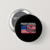 Amerikaanse Vlag Grappige Vissen Retro Professione Ronde Button 5,7 Cm (Voorkant /achterkant)