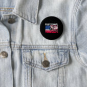 Amerikaanse Vlag Grappige Vissen Retro Professione Ronde Button 5,7 Cm (In situ)