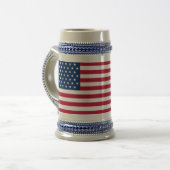 Amerikaanse vlag Gray/Blue 22 oz Stein Bierpul (Voorkant links)