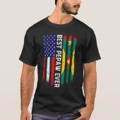 Amerikaanse vlag & Grenada vlag beste Pepaw ooit f T-shirt (Voorkant)