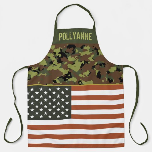 Amerikaanse vlag Groene Camo Custom Schort (Voorkant)