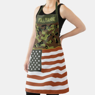 Amerikaanse vlag Groene Camo Custom Schort