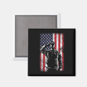 Amerikaanse vlag groet herdenking magneet (Voorkant / Achterkant)