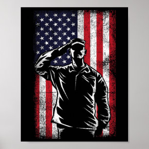 Amerikaanse vlag groet herdenking poster