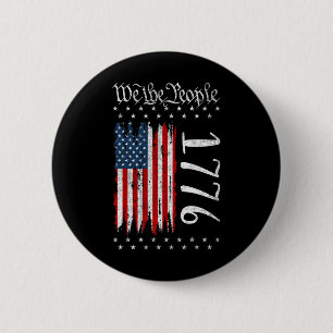 Amerikaanse vlag Grondwet van de Verenigde Staten  Ronde Button 5,7 Cm