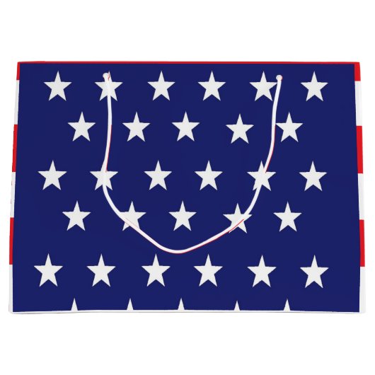 Amerikaanse vlag: Groot cadeau rood wit en blauw Groot Cadeauzakje (Voorkant)