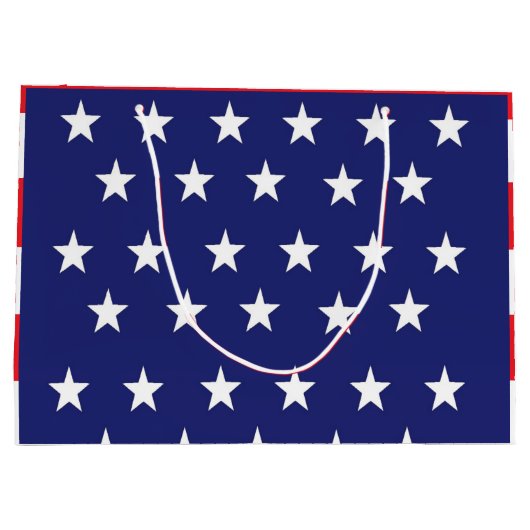 Amerikaanse vlag: Groot cadeau rood wit en blauw Groot Cadeauzakje (Achterkant)