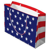 Amerikaanse vlag: Groot cadeau rood wit en blauw Groot Cadeauzakje (Achterkant Gekanteld)