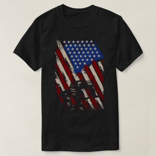 Amerikaanse vlag Grote afmetingen auto's Grote sti T-shirt (Design voorkant)