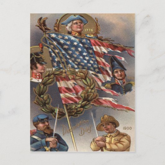 Amerikaanse vlag Grote militaire herdenkingsdag Briefkaart (Voorkant)