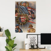 Amerikaanse vlag Grote militaire herdenkingsdag Poster (Thuiskantoor)