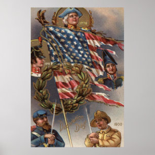 Amerikaanse vlag Grote militaire herdenkingsdag Poster