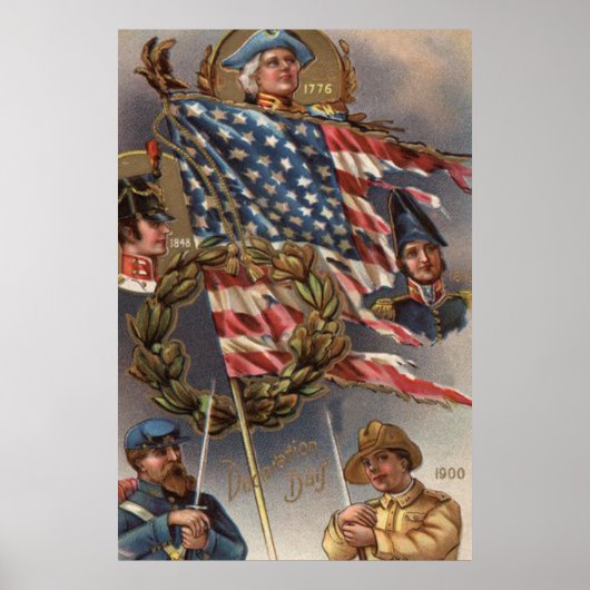 Amerikaanse vlag Grote militaire herdenkingsdag Poster (Voorkant)