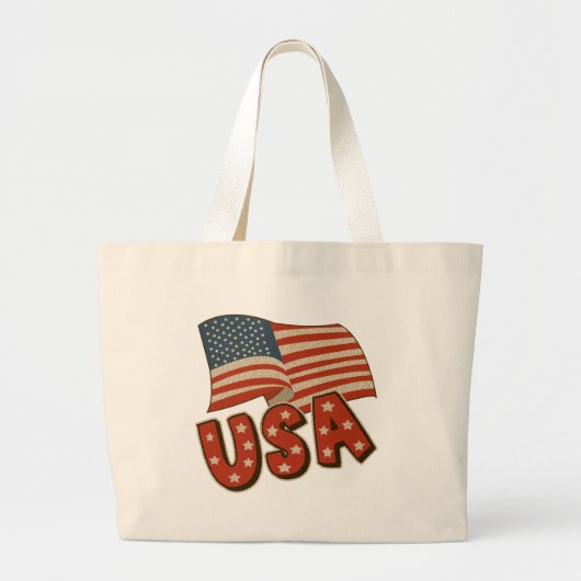  Amerikaanse vlag Grote Tote Bag (Voorkant)