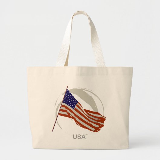 Amerikaanse vlag grote tote bag (Voorkant)