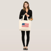 Amerikaanse vlag grote tote bag (Voorkant (model))