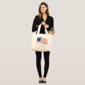 Amerikaanse vlag grote tote bag (Voorkant (model))