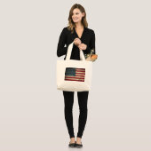 Amerikaanse vlag grote tote bag (Voorkant (model))