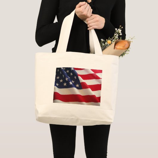 Amerikaanse vlag grote tote bag (Voorkant (product))