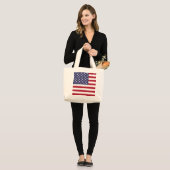 Amerikaanse vlag grote tote bag (Voorkant (model))